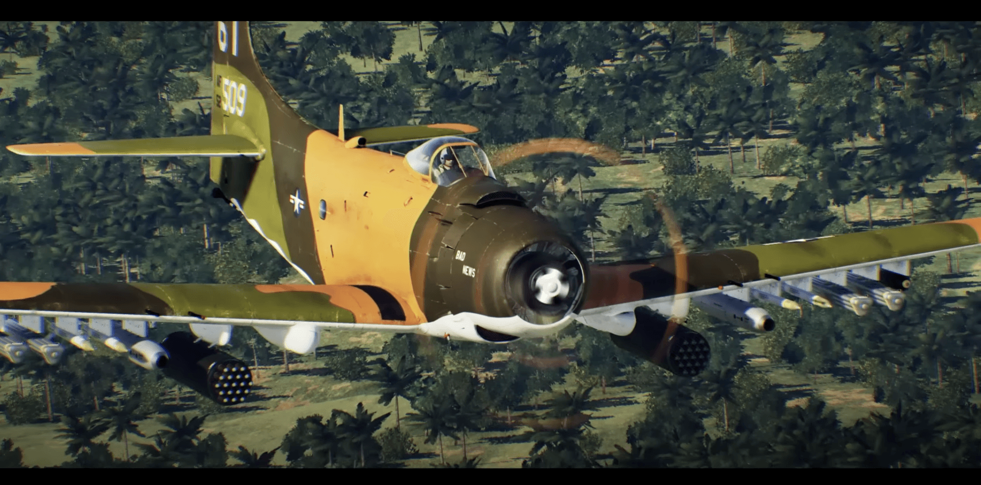 screenshot of youtube video of aircraft flying